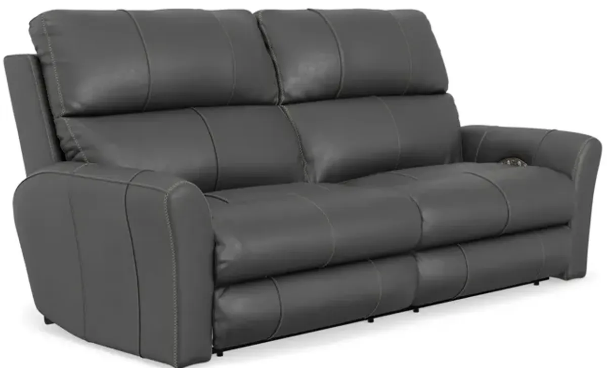 Holmes Leather Power Reclining Sofa - Anthrocite