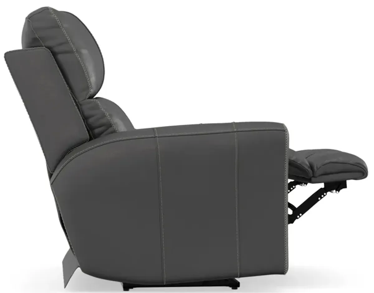 Holmes Leather Power Recliner - Anthrocite