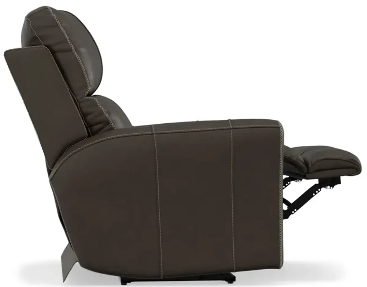 Holmes Leather Power Recliner - Coffee