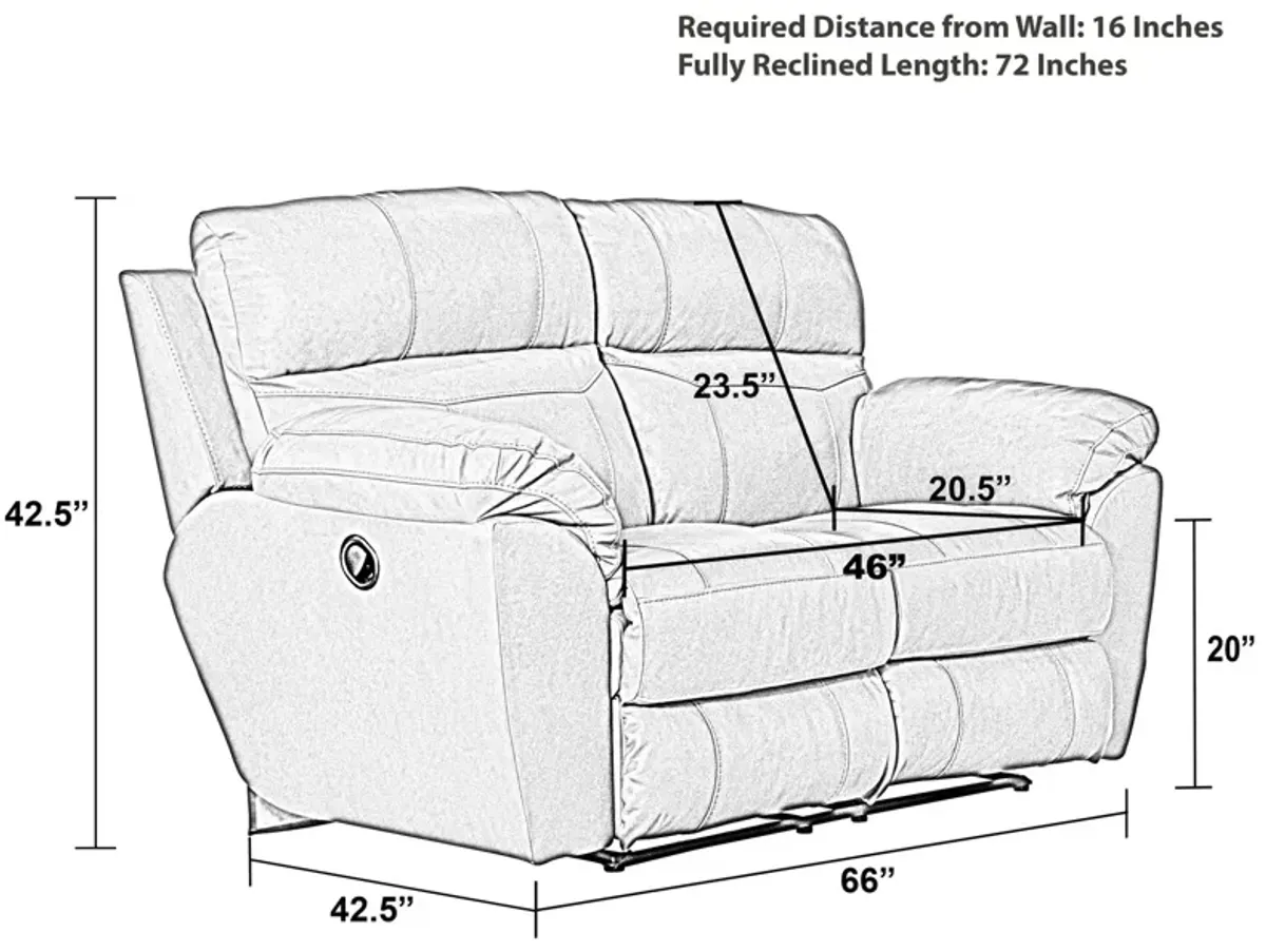 Watson Leather Power Loveseat - Putty