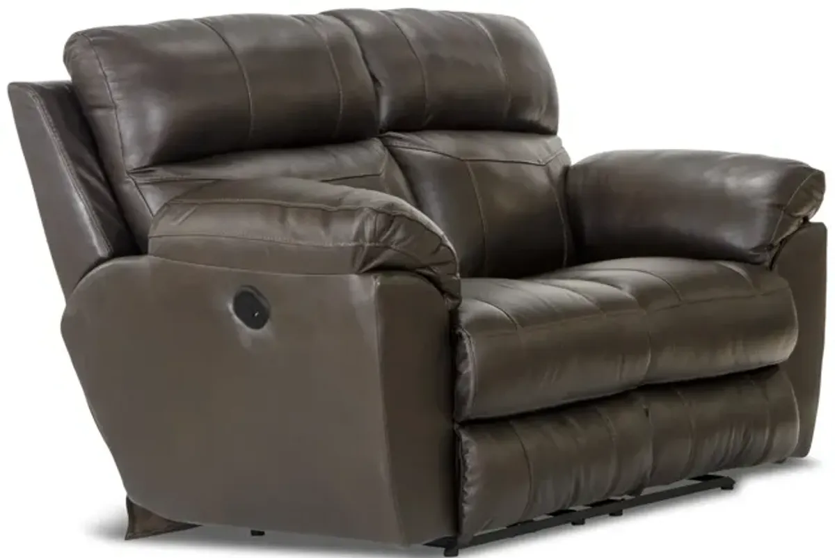 Watson Leather Power Loveseat - Chocolate