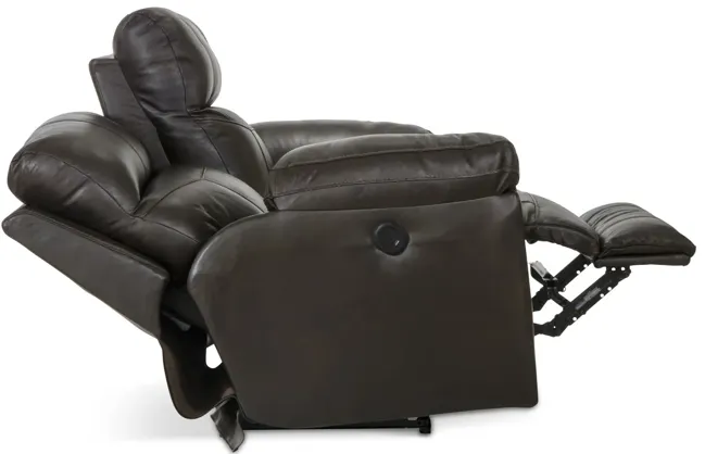 Watson Leather Power Loveseat - Chocolate