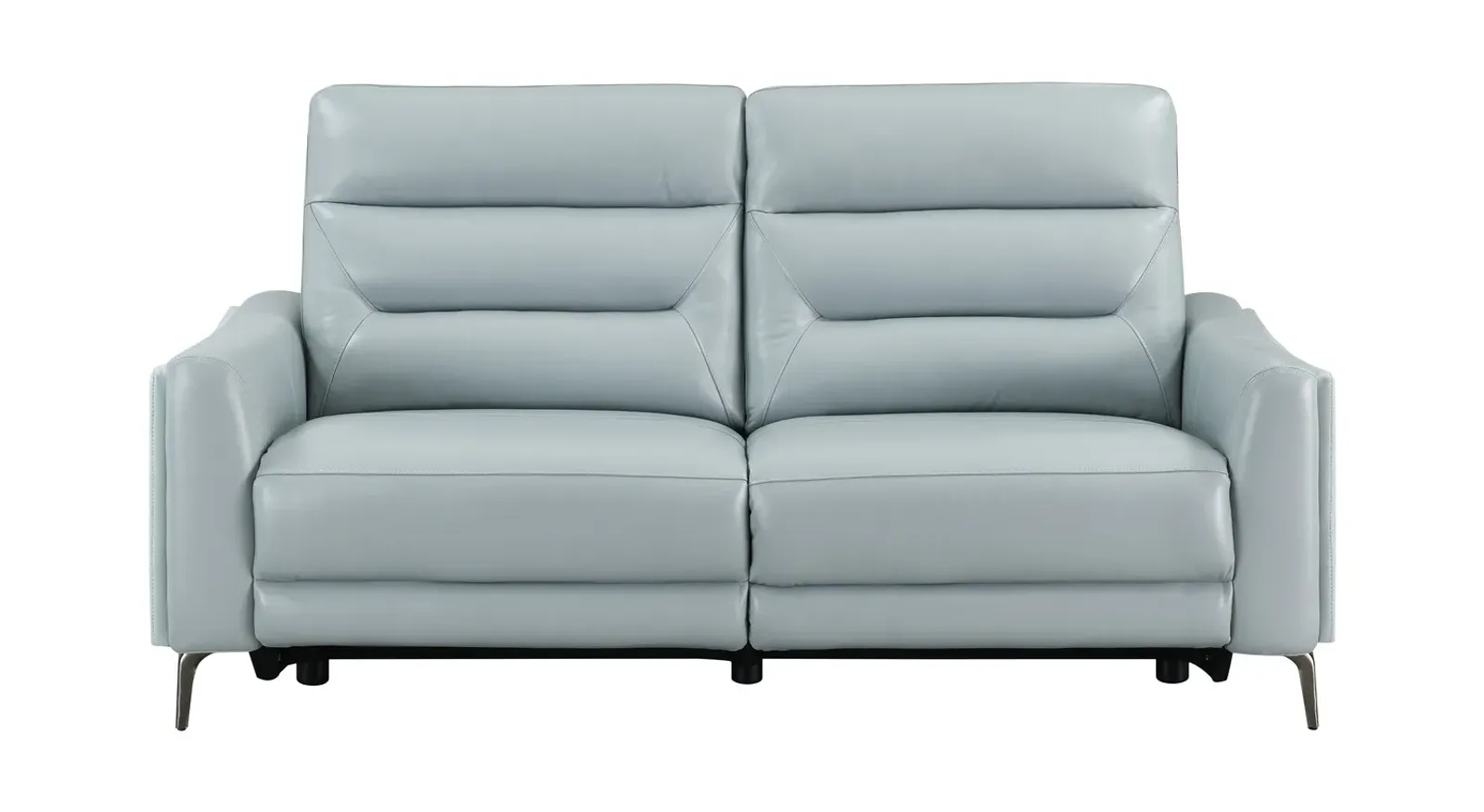 Rosita Leather Power Reclining Sofa - Aqua