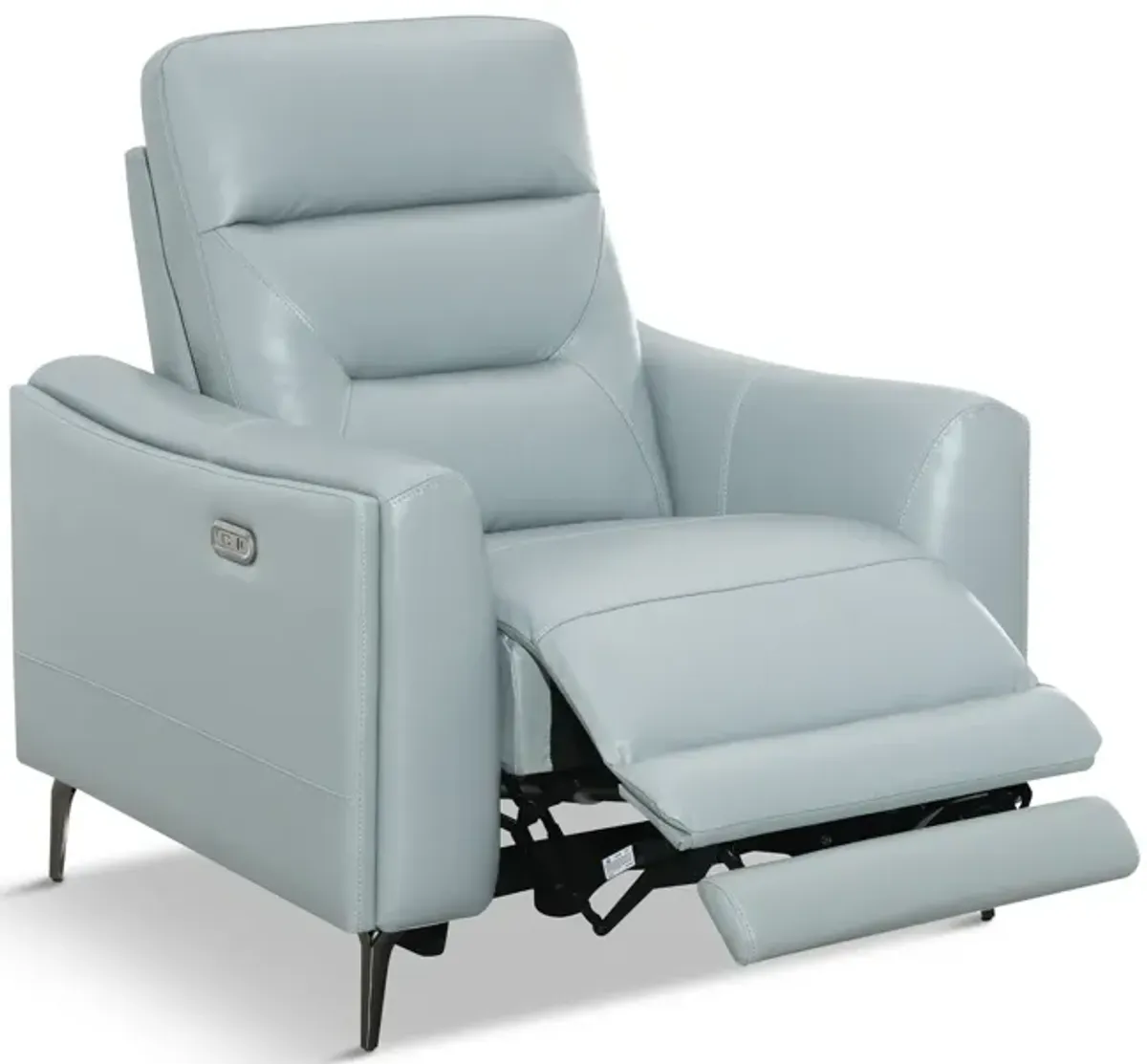 Rosita Leather Power Recliner - Aqua