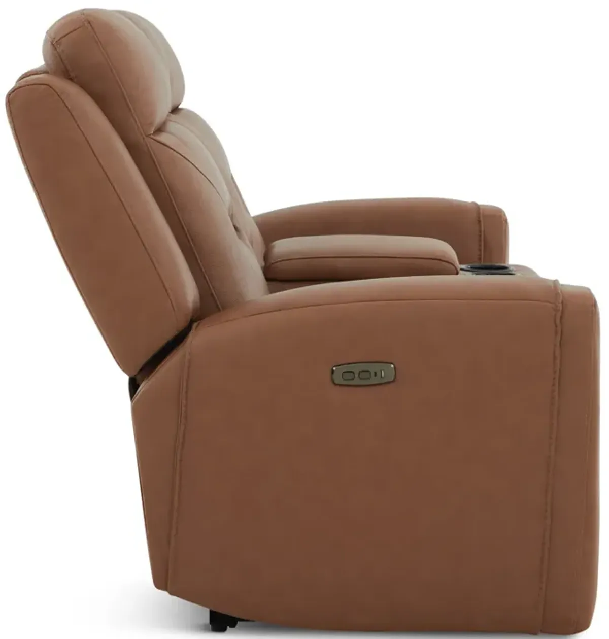 Jackie Leather Power Reclining Loveseat With Console