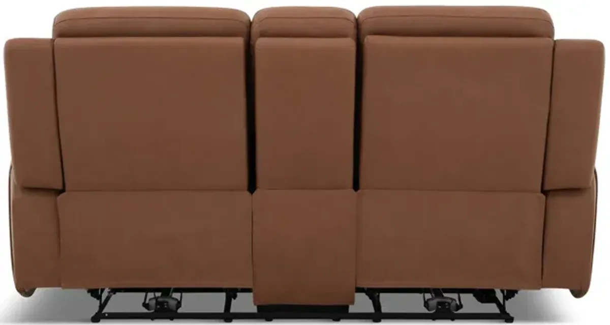 Jackie Leather Power Reclining Loveseat With Console