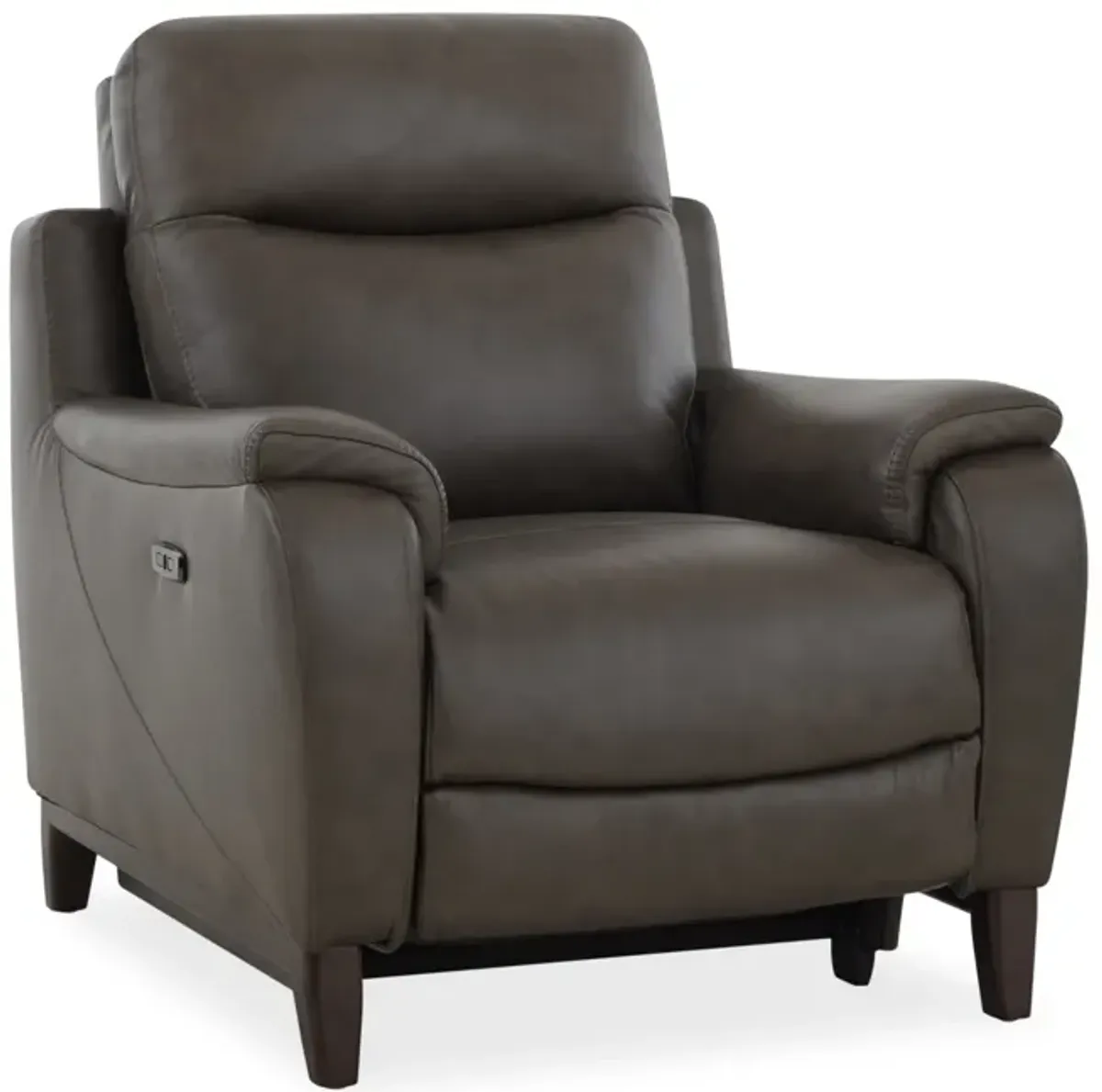 Atlas Leather Power Recliner - Charcoal
