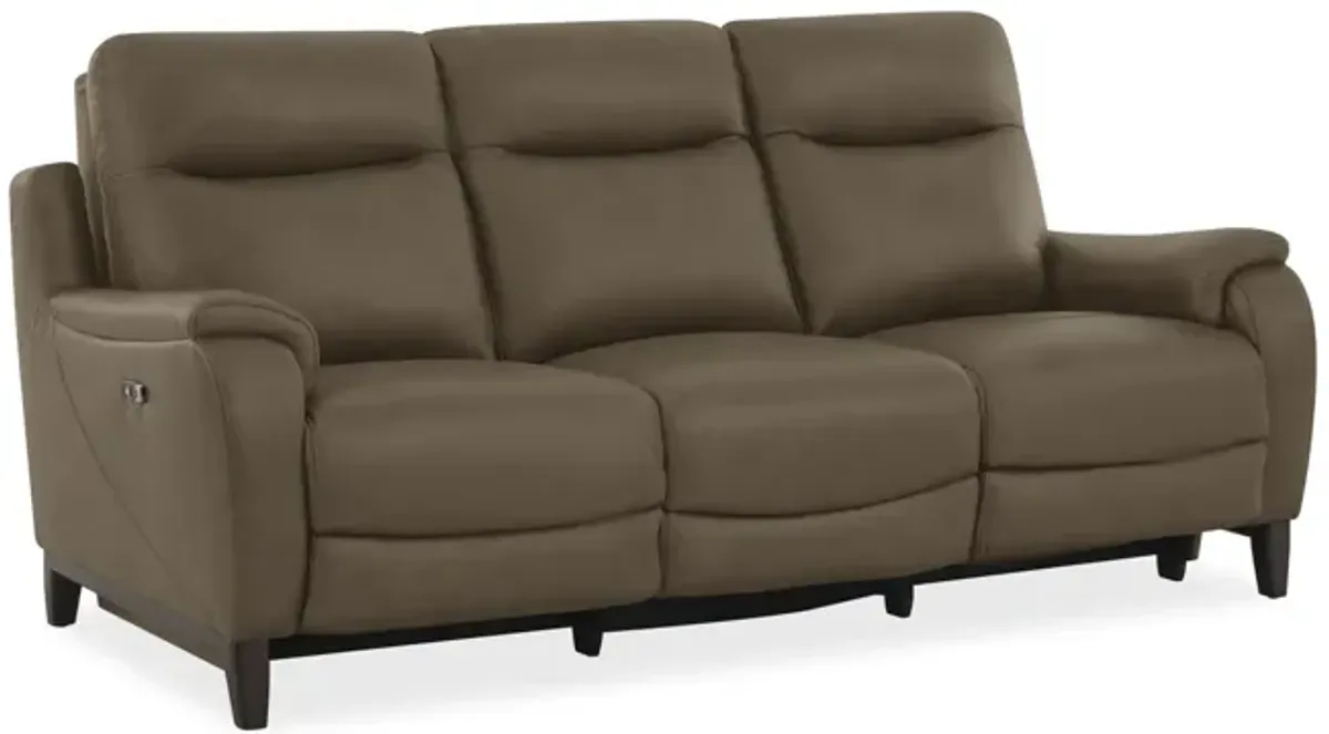Atlas Leather Power Reclining Sofa - Sand