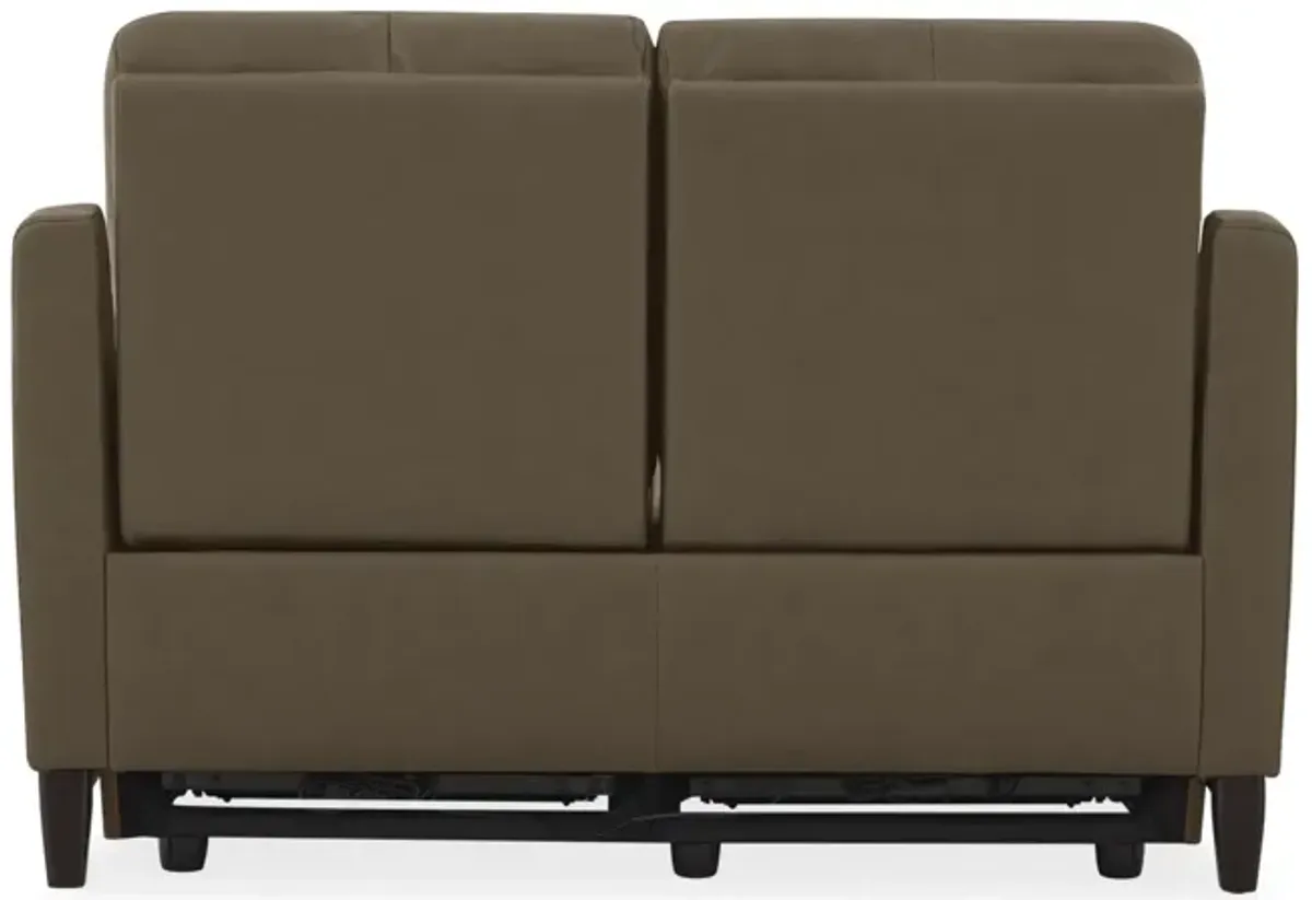 Atlas Leather Power Reclining Loveseat - Sand