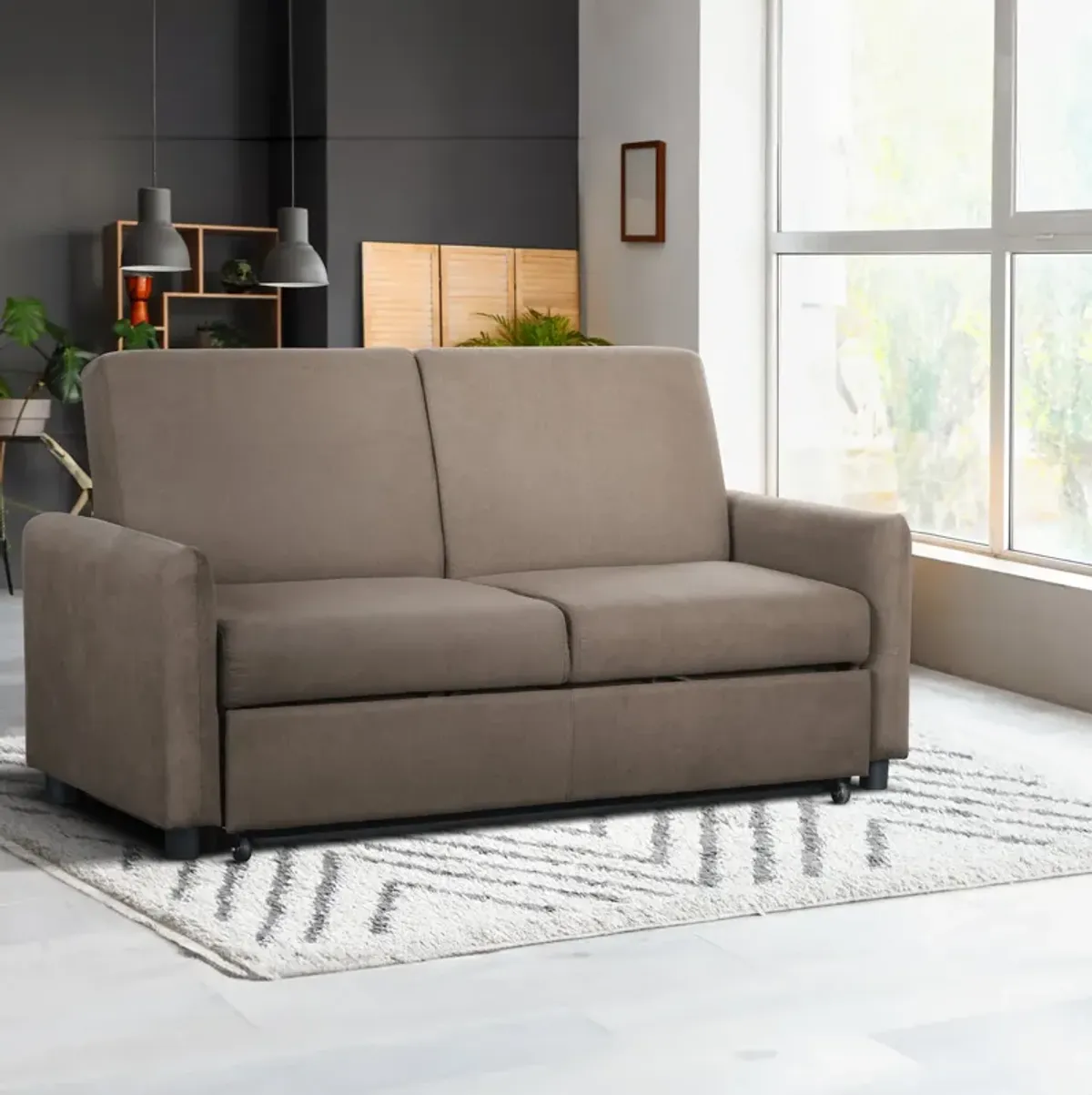 Priscilla Convertible Sleeper Sofa - Chocolate