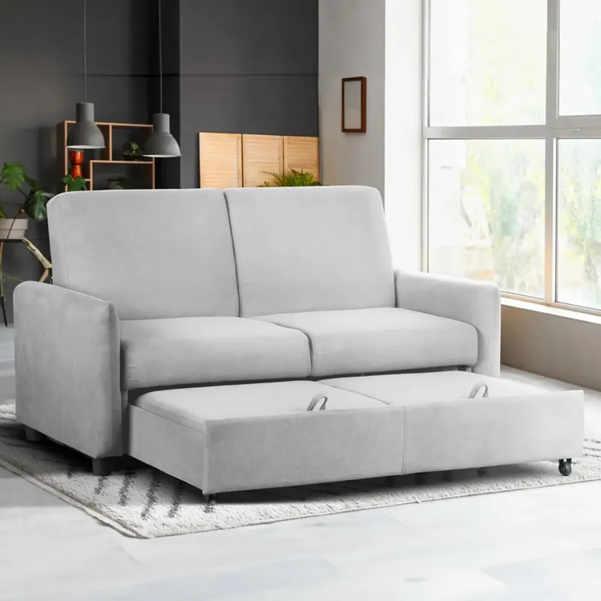 Priscilla Convertible Sleeper Sofa - Slate