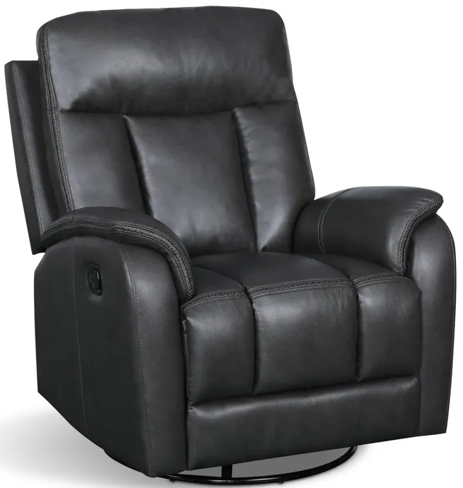 Silas Swivel Glider Recliner - Charcoal