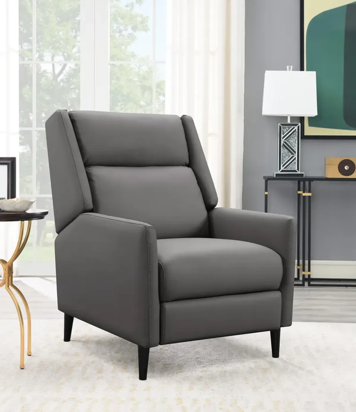 Winston Push Back Recliner - Charcoal