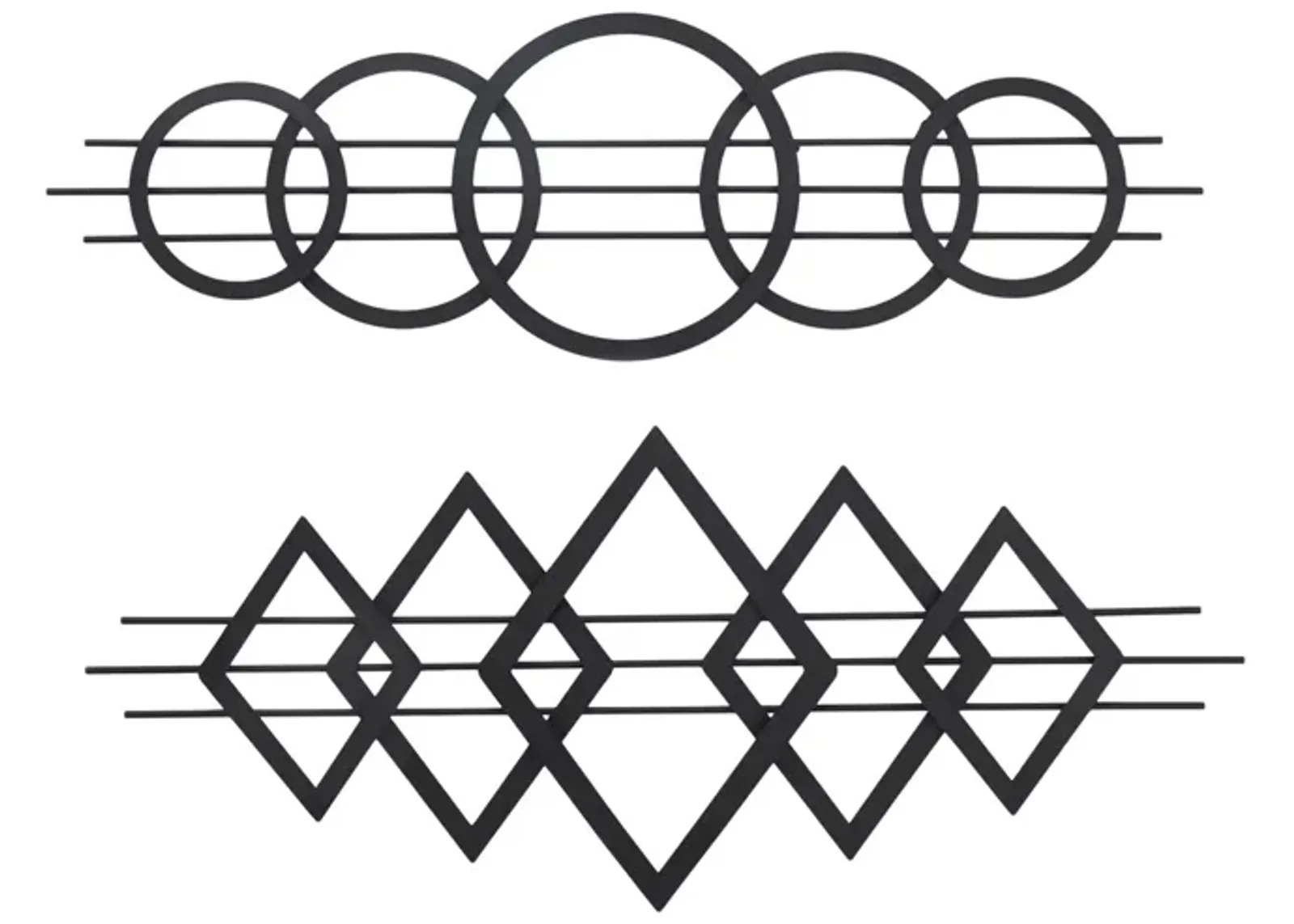 Geometric Metal Wall Decor - Set of 2