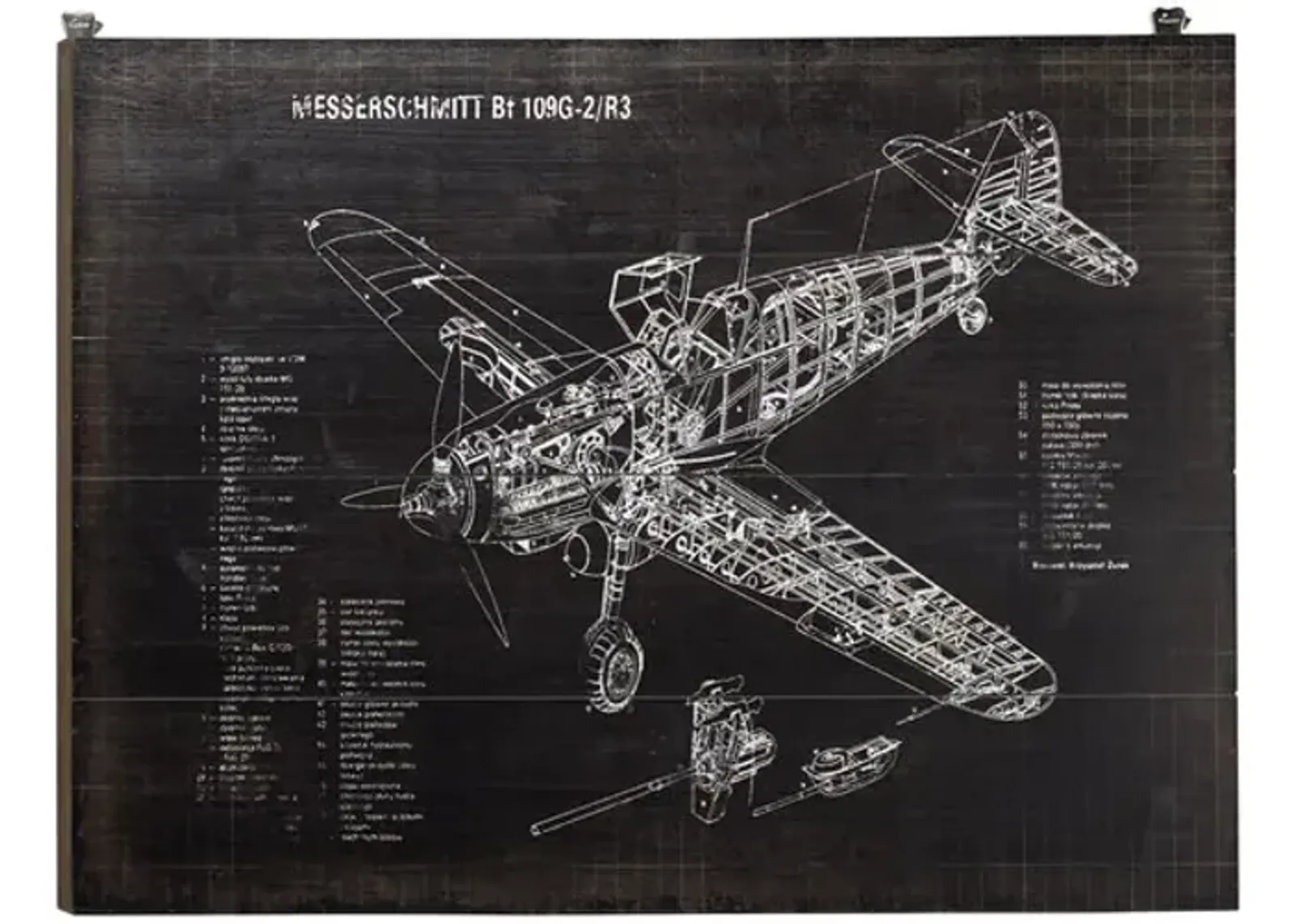 Airplane Diagram Wooden Wall Decor