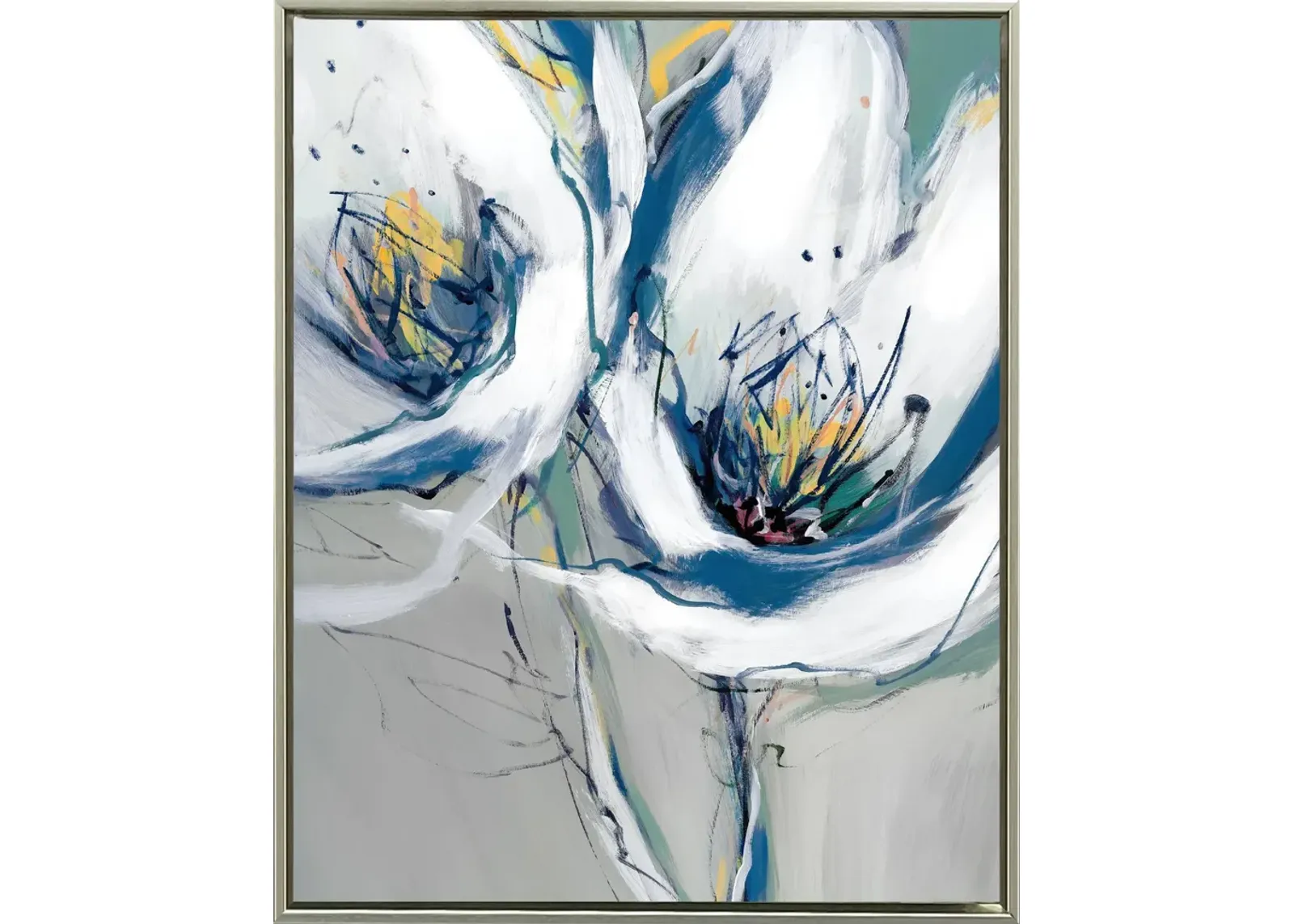 Seafoam Blooms I Gallery Framed Canvas Art