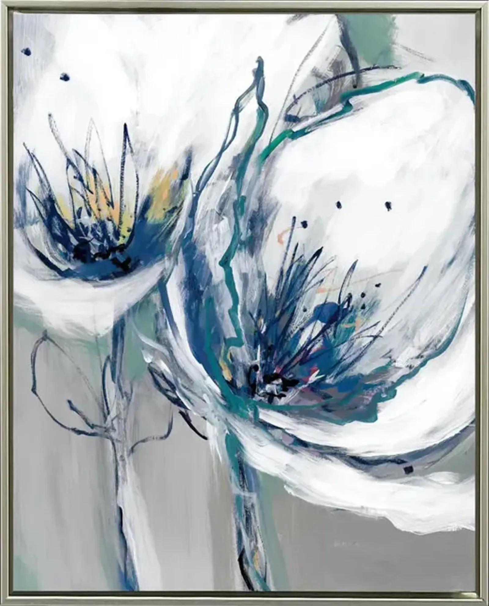 Seafoam Blooms II Gallery Framed Canvas Art