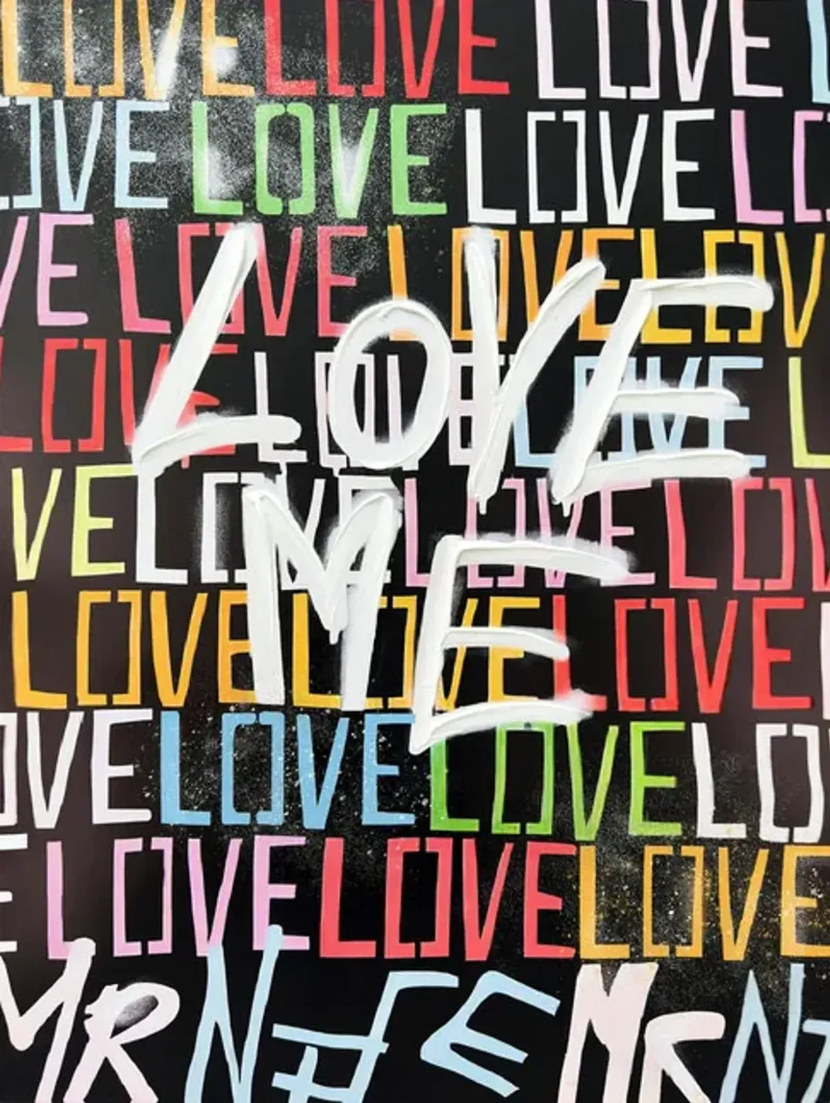 Grafitti  Love Me  Glass Art