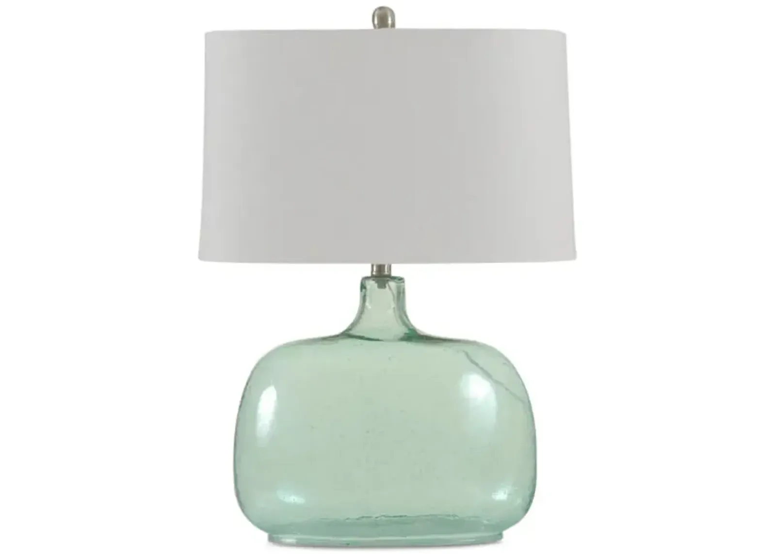 Teal Seeded Glass Table Lamp