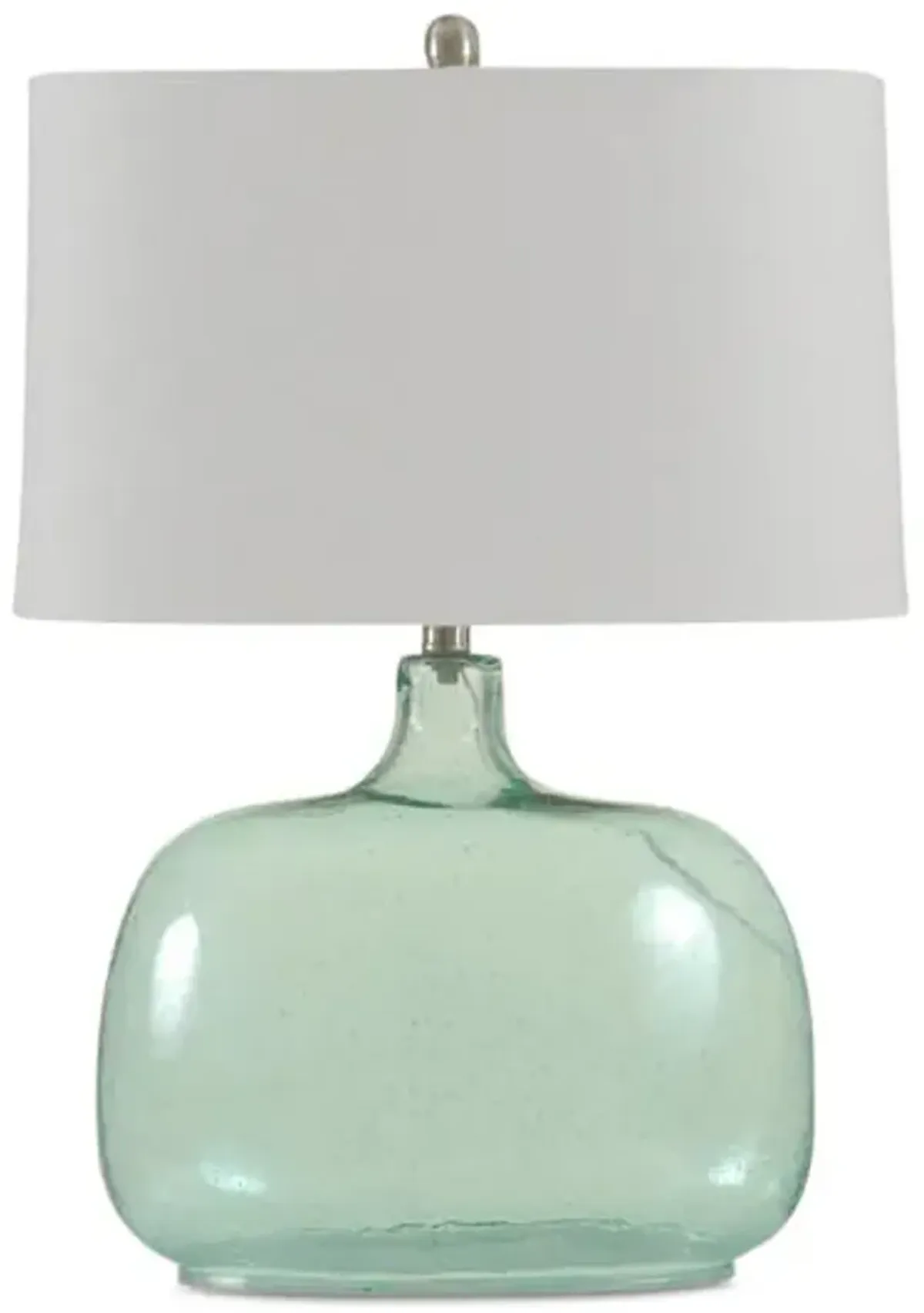 Teal Seeded Glass Table Lamp