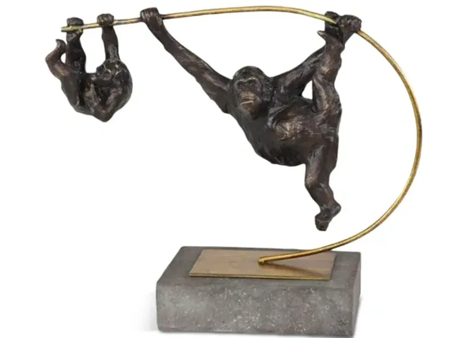 2 Swinging Monkeys Sculpture