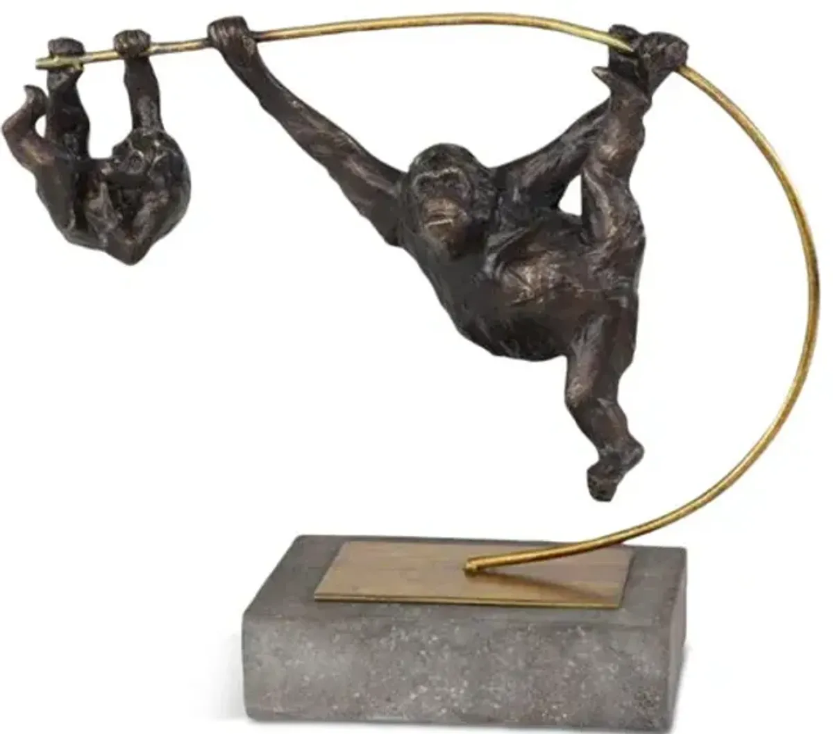 2 Swinging Monkeys Sculpture