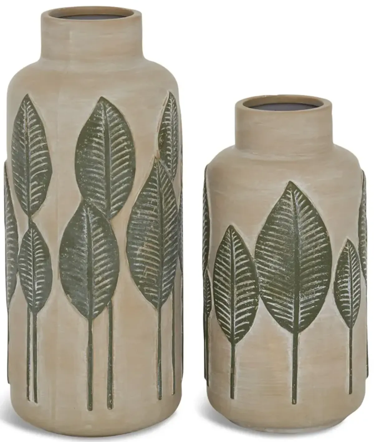 Set of 2 Leaf Jars