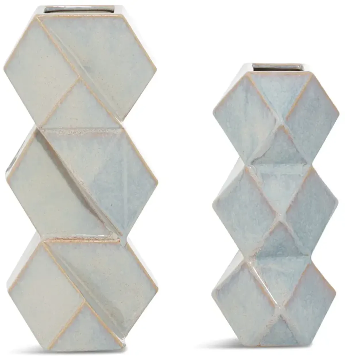 Set of 2 Hexagon Vases