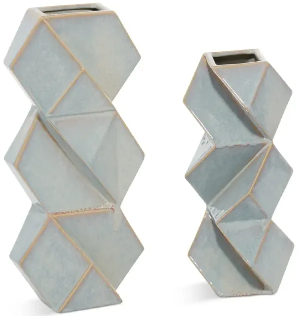Set of 2 Hexagon Vases