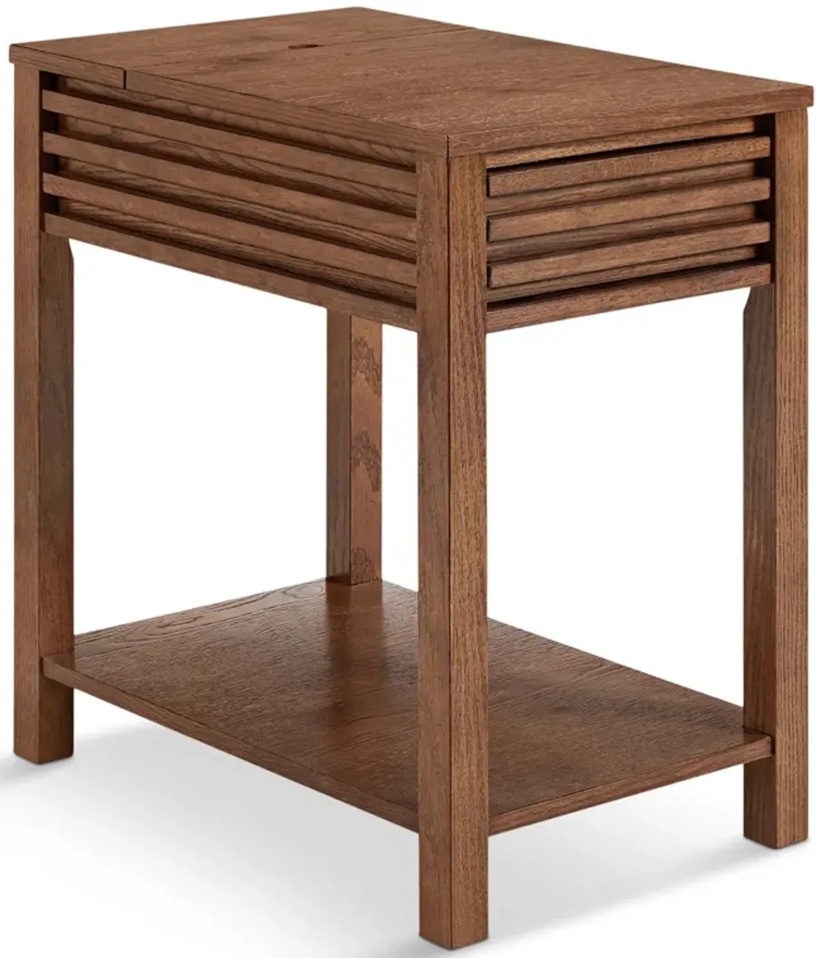 Celeste Chairside Table - Brown Oak