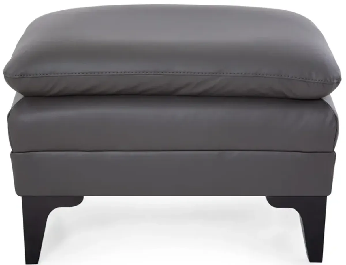 Balmoral Leather Ottoman - Rainstorm