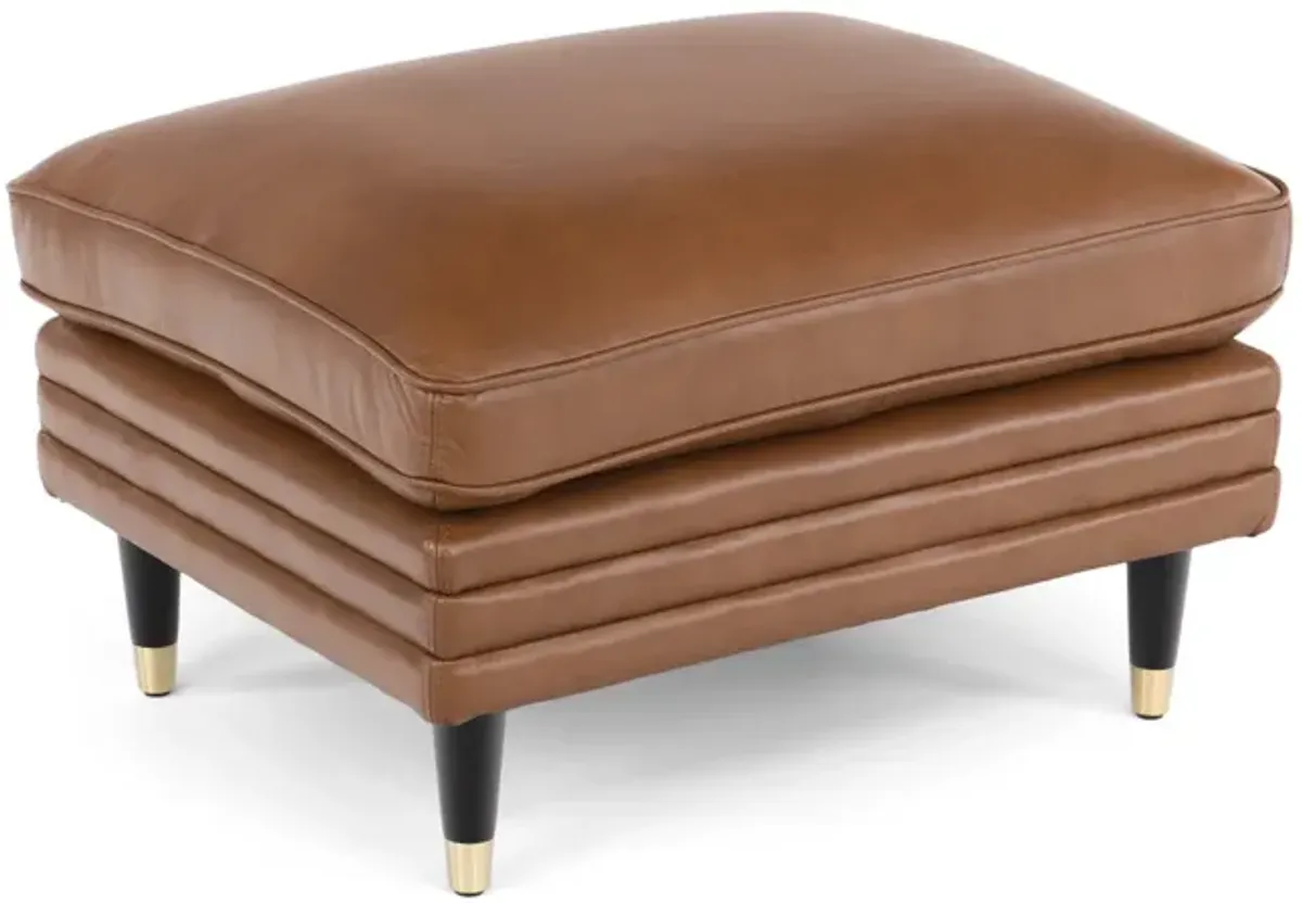 Byron Leather Ottoman