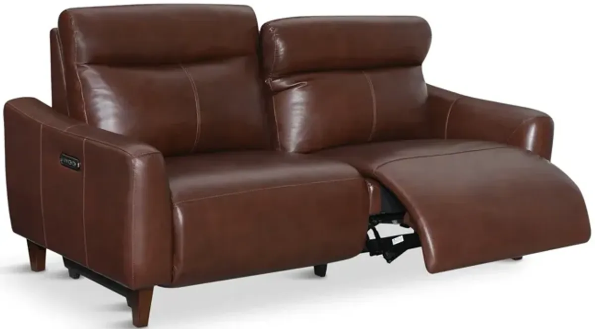 Bayfield Leather Power Sofa - Chocolate