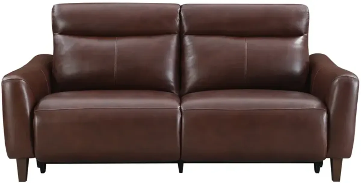 Bayfield Leather Power Sofa - Chocolate