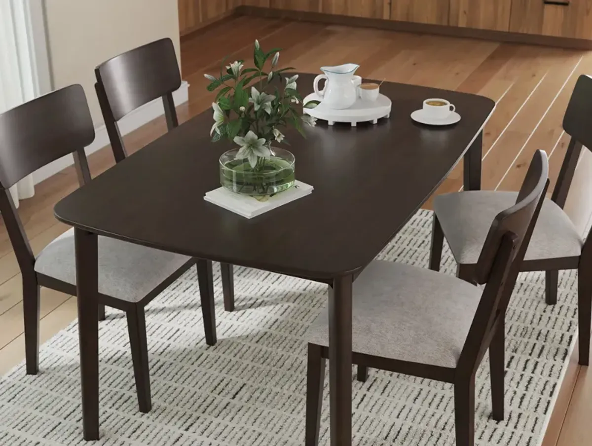 Ezra Table and 4 Side Chairs - Rich Merlot