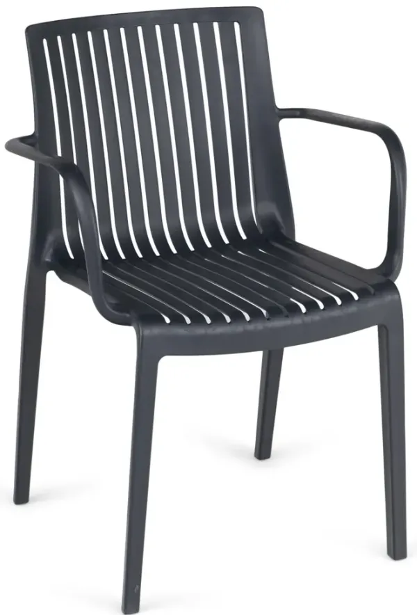 Milos Slat Dining Chair - Black