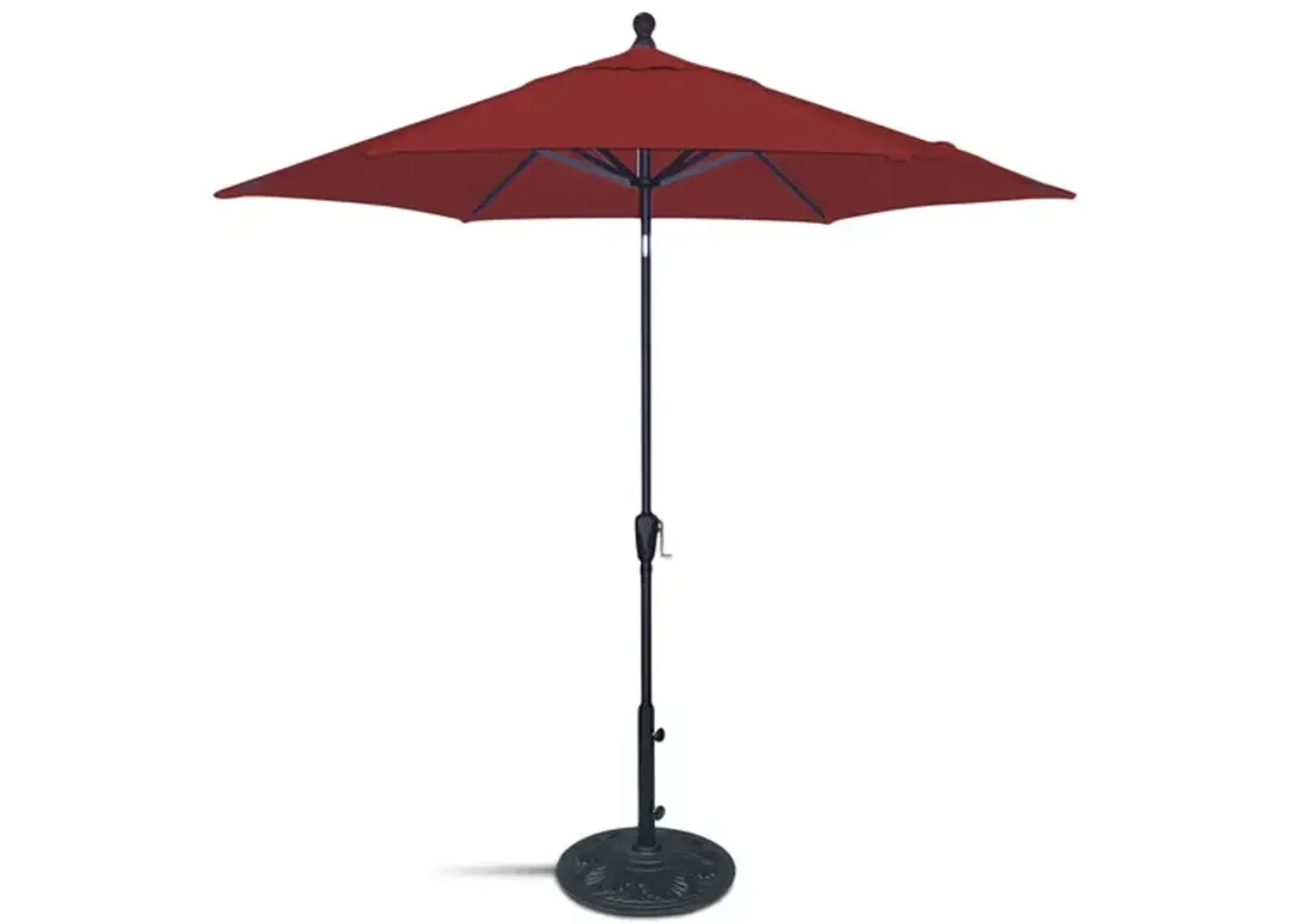 9  Market Umbrella With Black Pole - Really Red