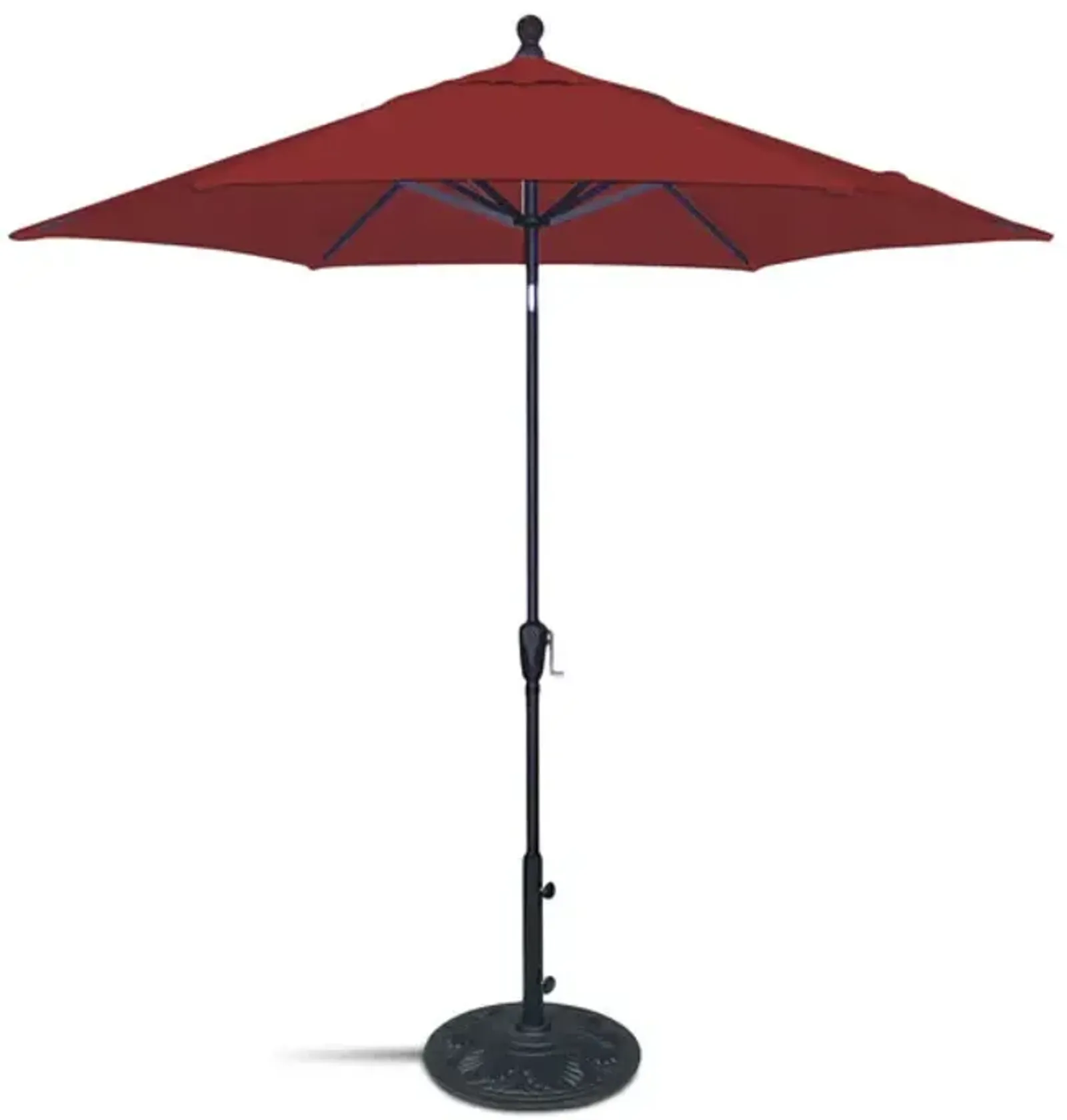 9  Market Umbrella With Black Pole - Really Red