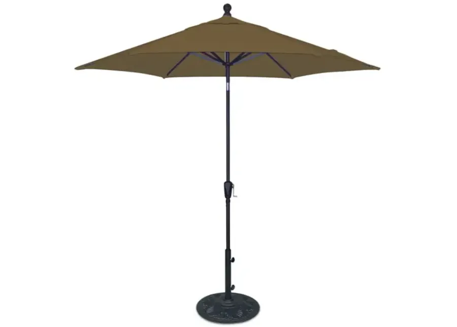 9  Market Umbrella With Black Pole - Sesame Linen