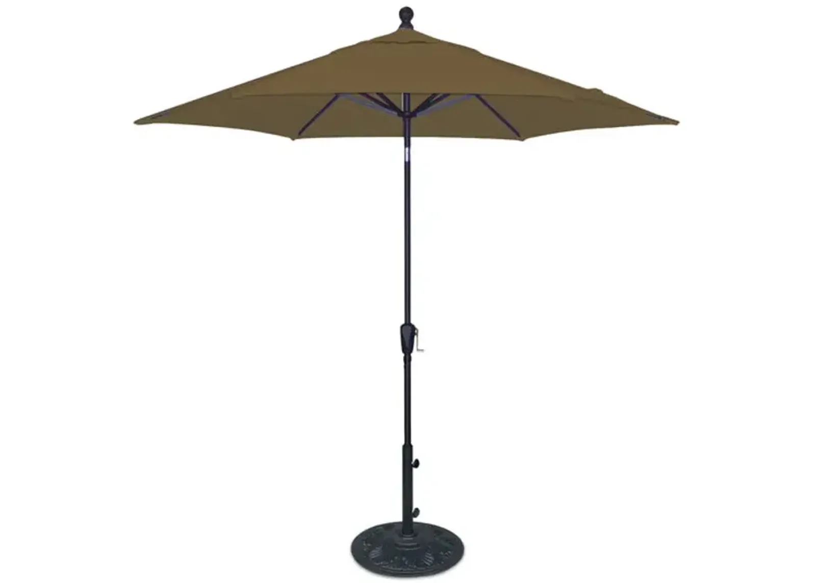 9  Market Umbrella With Black Pole - Sesame Linen