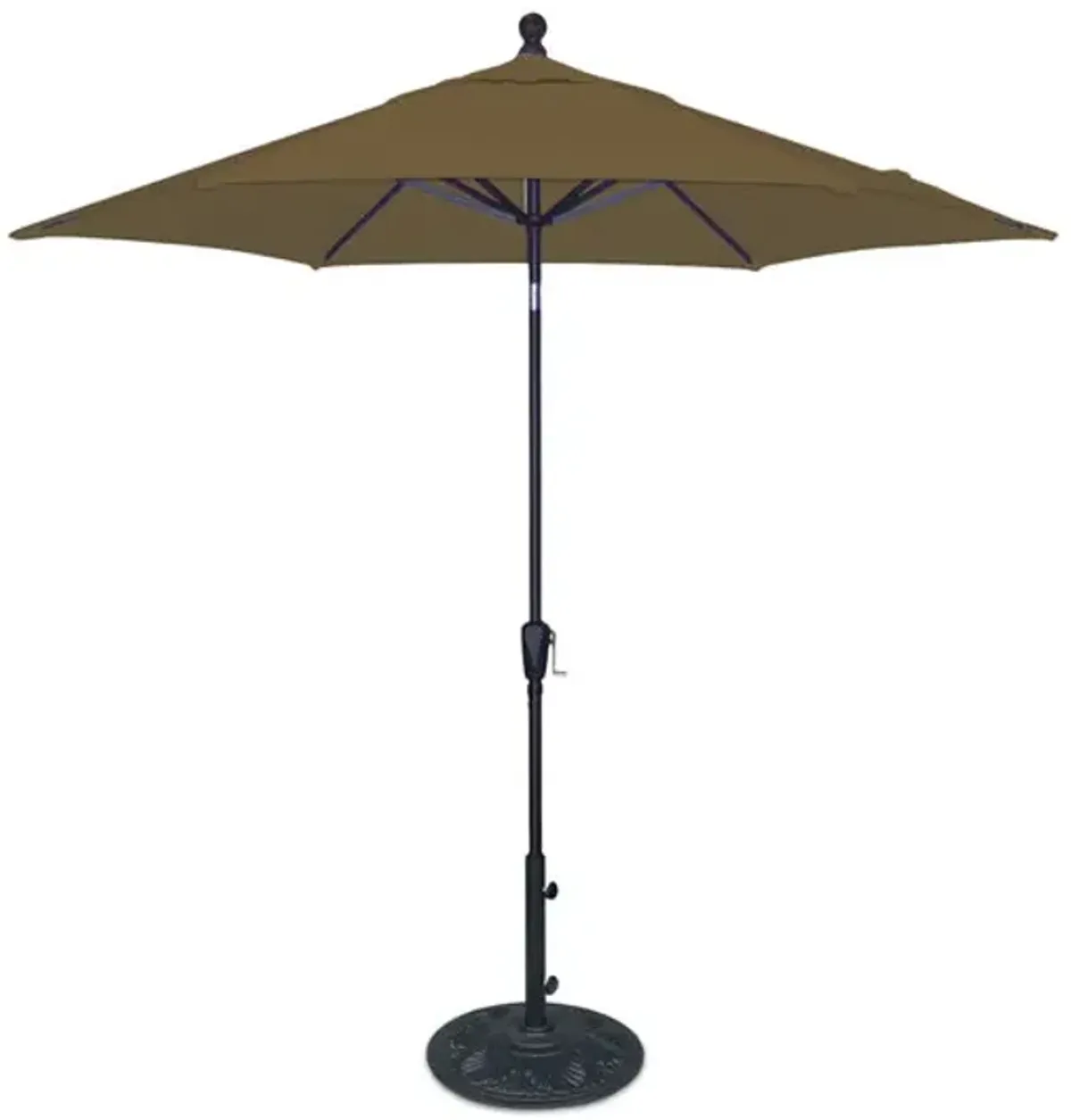 9  Market Umbrella With Black Pole - Sesame Linen