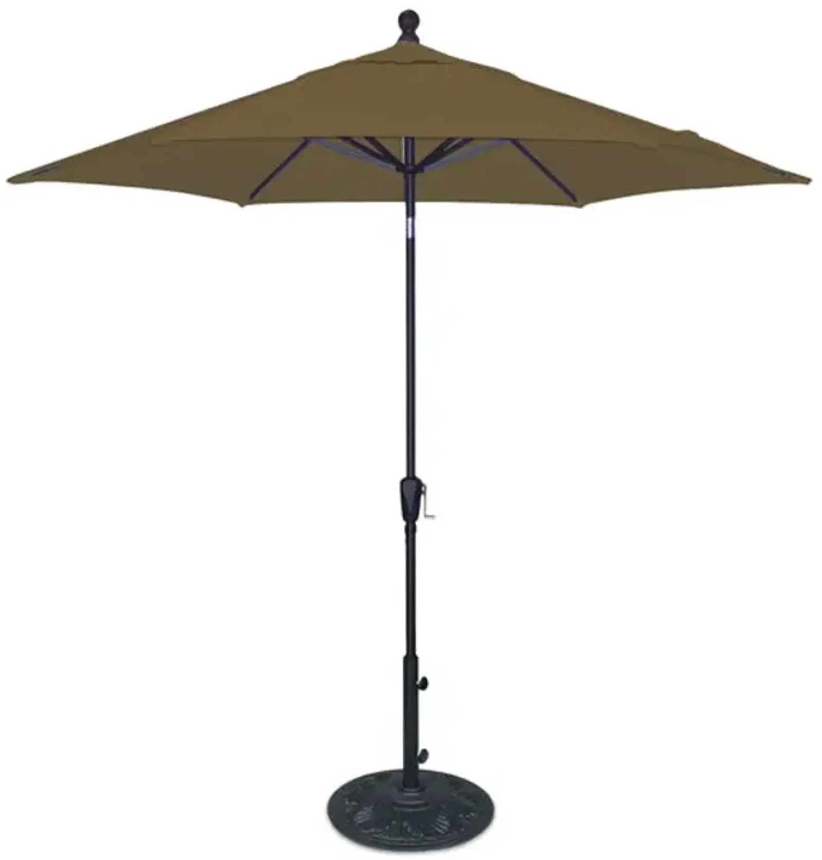 9  Market Umbrella With Black Pole - Sesame Linen