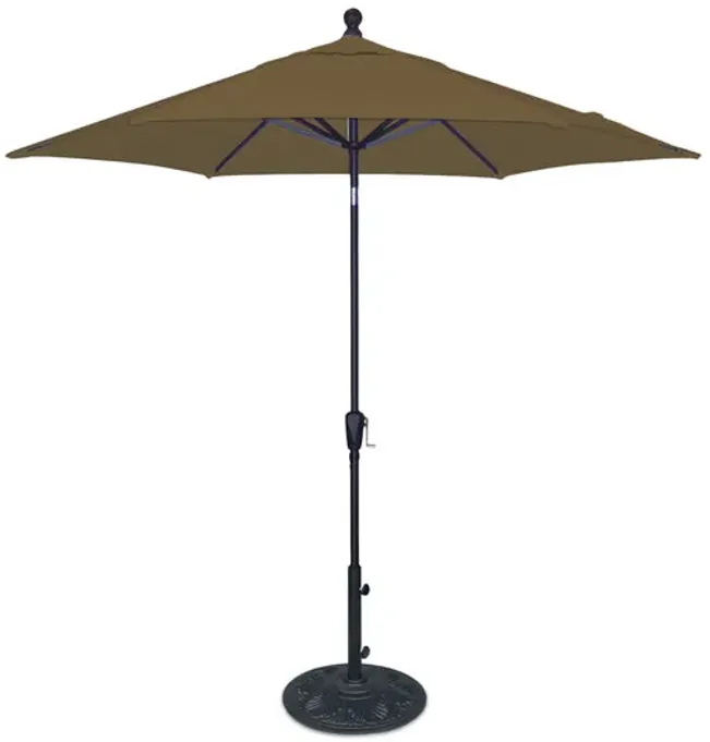 9  Market Umbrella With Black Pole - Sesame Linen