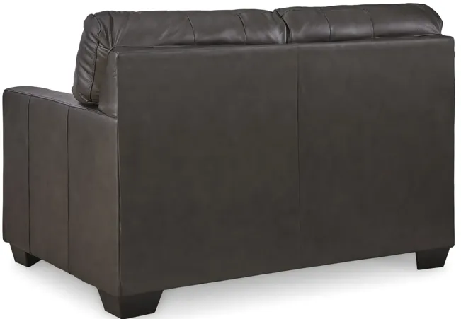 Elsa Leather Loveseat - Storm