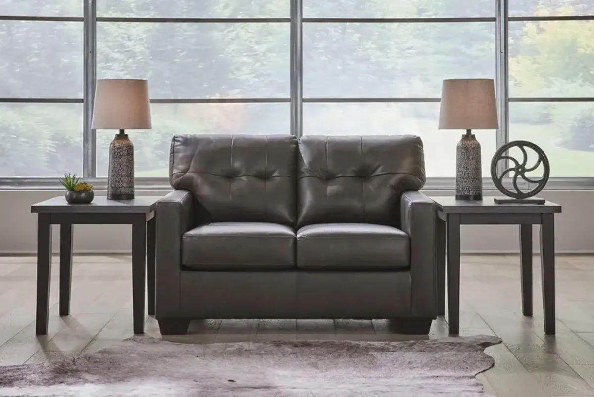 Elsa Leather Loveseat - Storm