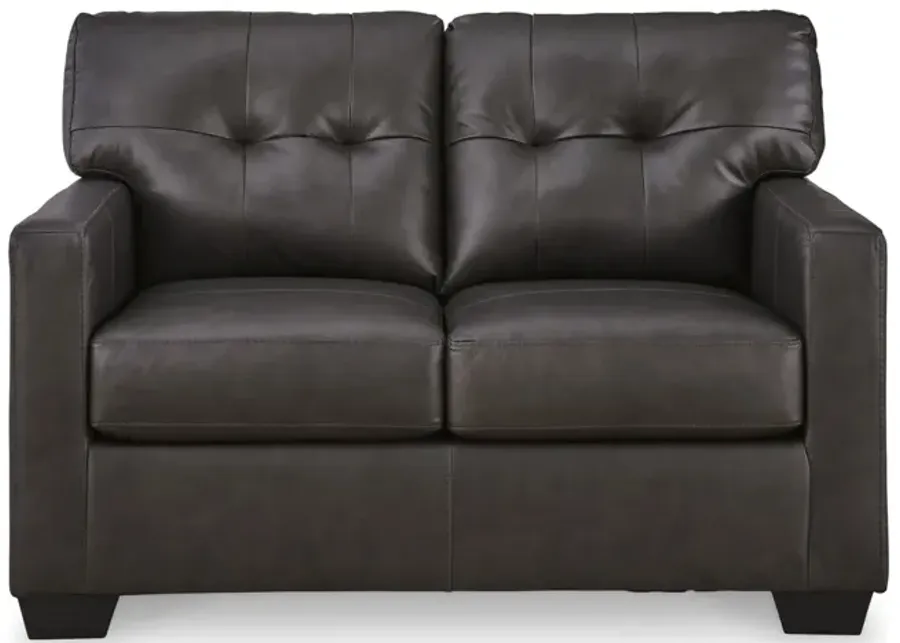 Elsa Leather Loveseat - Storm