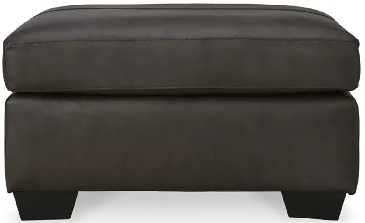 Elsa Leather Ottoman - Storm