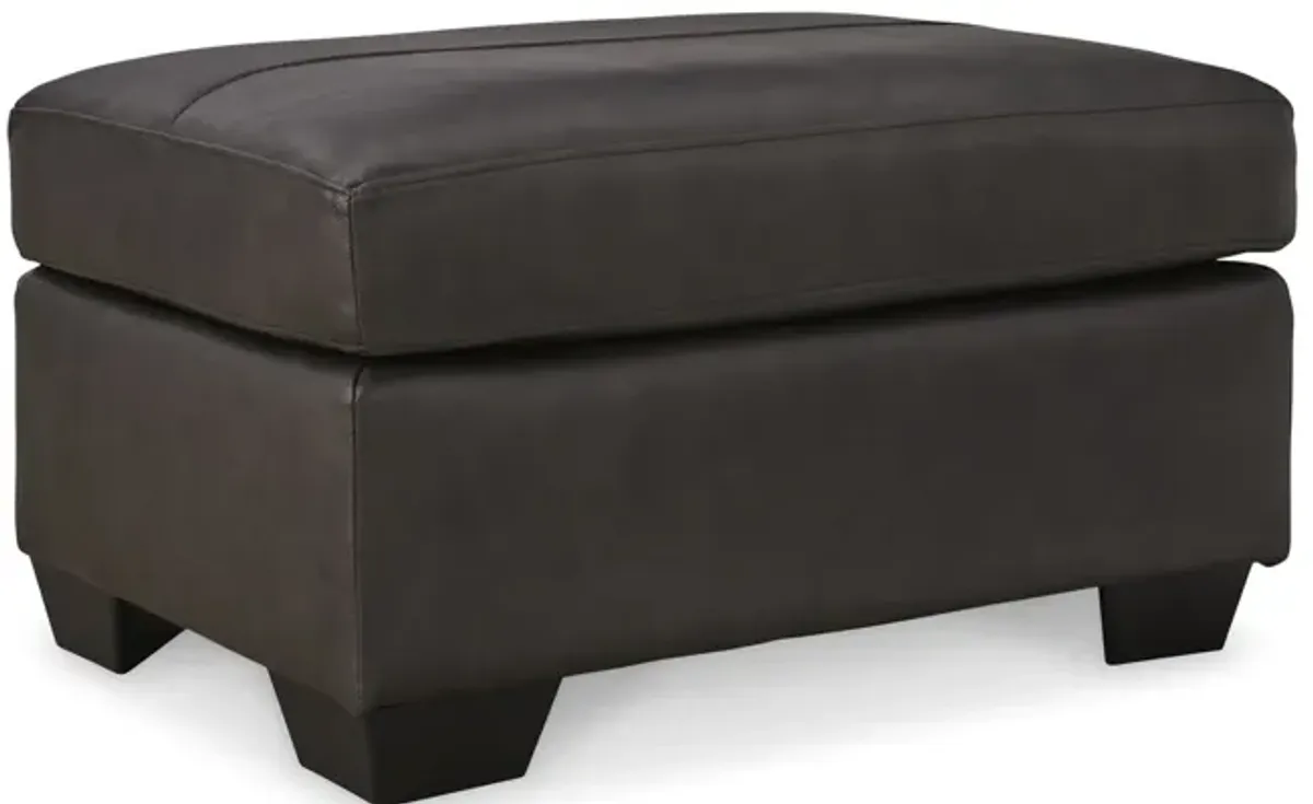 Elsa Leather Ottoman - Storm