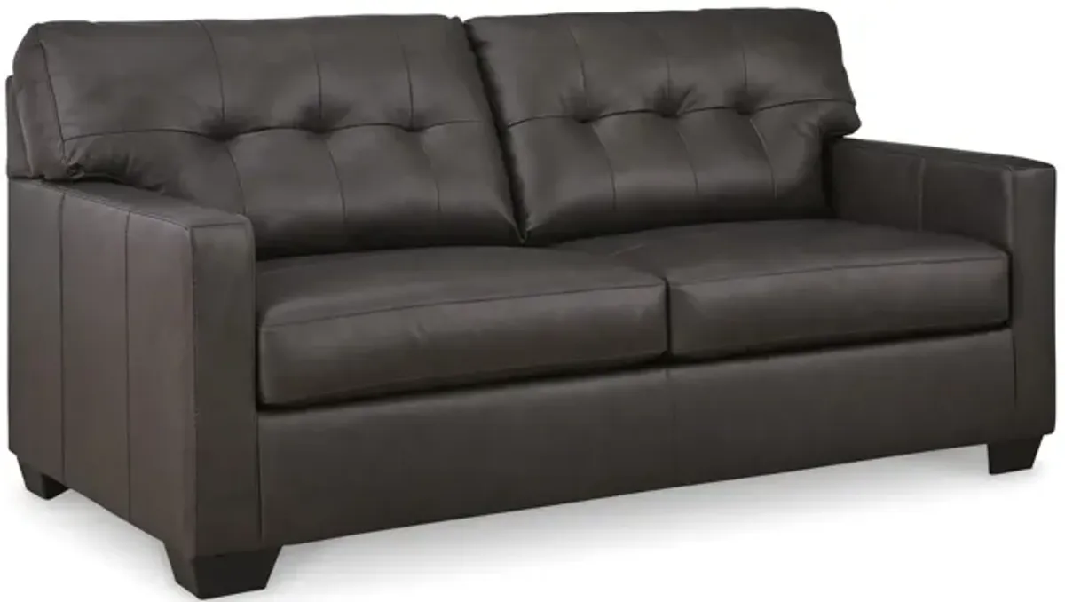 Elsa Leather Full Sleeper Sofa - Storm