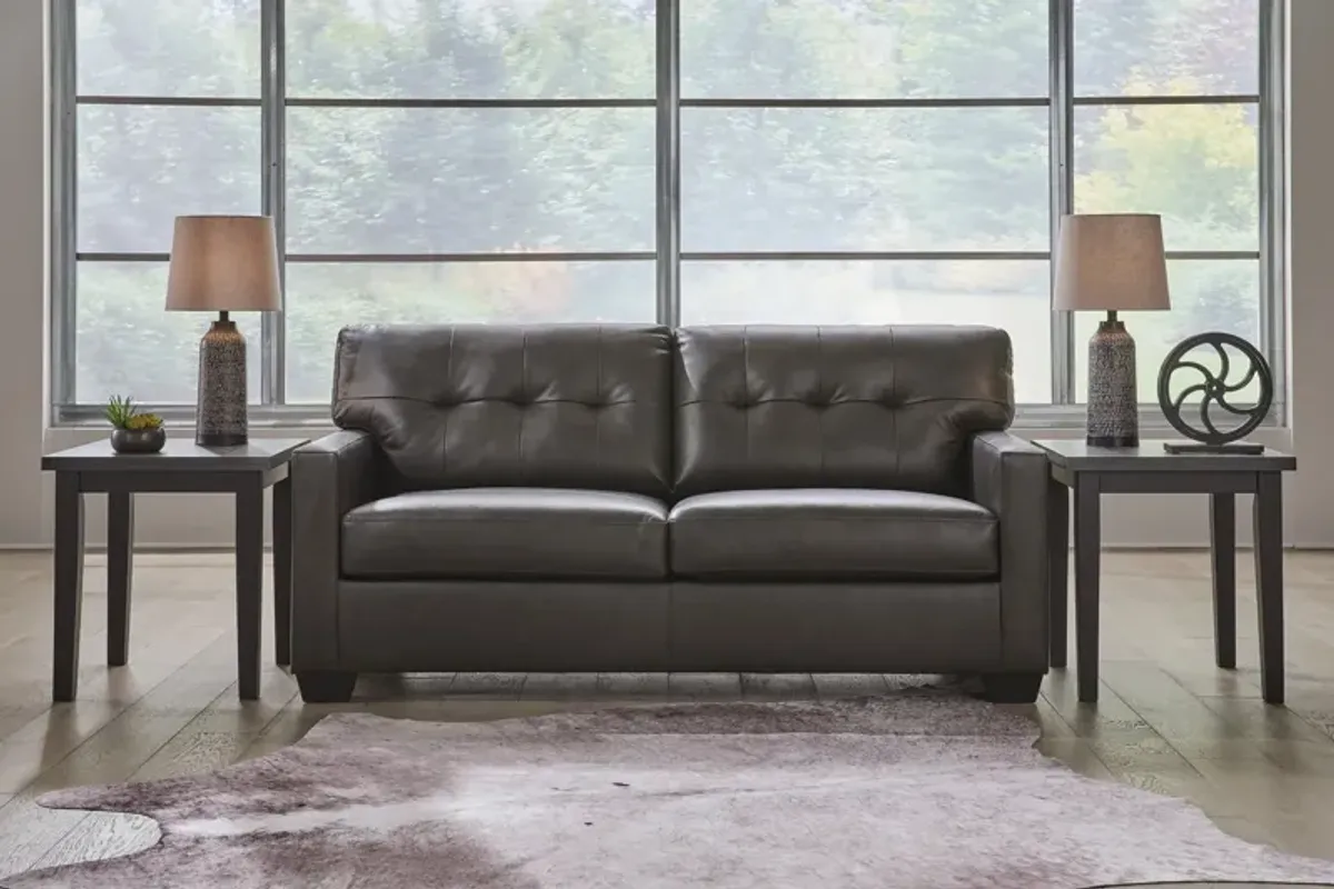 Elsa Leather Full Sleeper Sofa - Storm